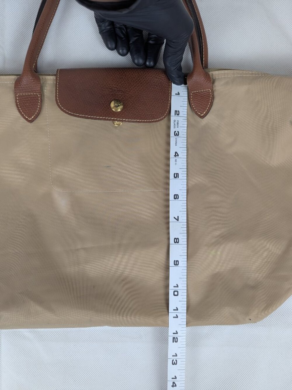 Authentic Longchamp Le Pliage Tote Bag Beige - Nylon Leather - Preowned Nice - Picture 13 of 16